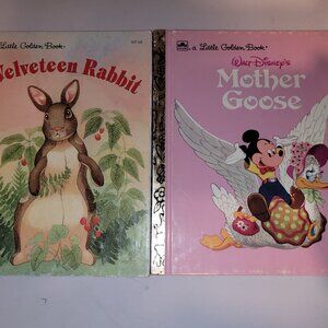 Vintage Little Golden Books The Velveteen Rabbit and Walt Disney's Mother Goose